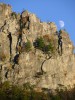 Moon over Seneca Rocks